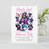 Invitation Soirée d'Halloween pour adultes Filles roses et re (Debout devant)