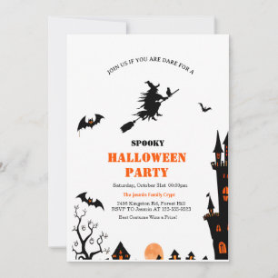 Invitation Soirée d'Halloween pour adultes Sorcière effrayant