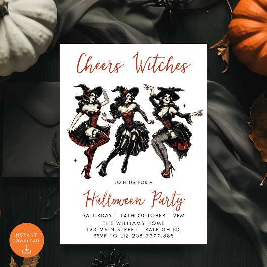 Invitation Soirée d'Halloween pour adultes sorciers