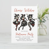 Invitation Soirée d'Halloween pour adultes sorciers (Debout devant)