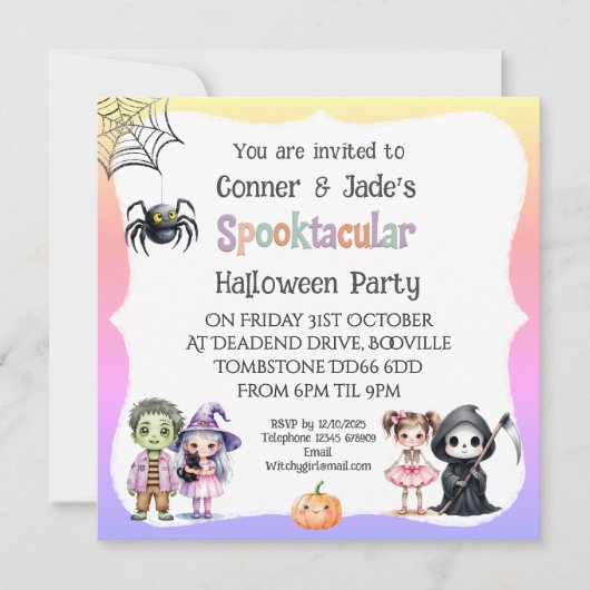 Invitation * Soirée d'Halloween pour les enfants (Devant)