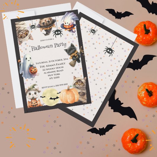 Invitation Soirée d'Halloween pour les enfants mignons