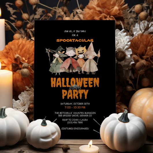 Invitation Soirée d'Halloween pour les enfants mignons