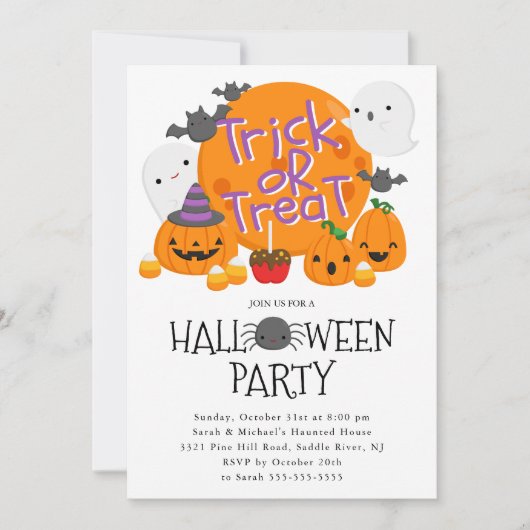 Invitation Soirée d'Halloween pour les petits (Devant)