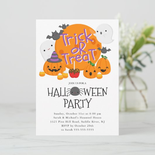 Invitation Soirée d'Halloween pour les petits (Debout devant)