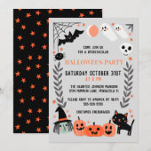 Invitation Soirée d'Halloween pour les petits enfants (Devant / Derrière)