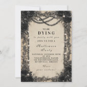 Invitation Soirée d'Halloween Rose noir Dark Romance (Devant)