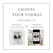 Invitation Soirée d'Halloween Roses et crâne gothique noir