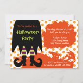 Invitation Soirée d'Halloween sorcière (Devant)