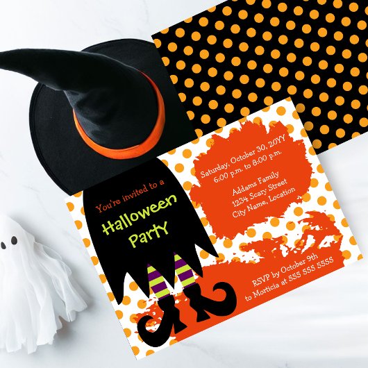 Invitation Soirée d'Halloween sorcière