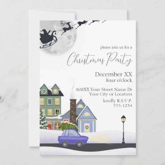 Invitation Soirée d'hiver à Noël (Devant)