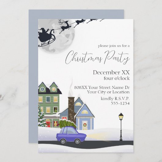 Invitation Soirée d'hiver à Noël (Devant / Derrière)