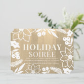 Invitation Soirée d'hiver Folliage Gold Holiday (Debout devant)