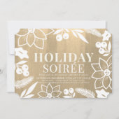 Invitation Soirée d'hiver Folliage Gold Holiday (Devant)