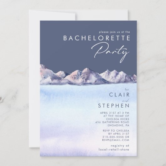 Invitation Soirée d'hiver Mountain Soirée de Bachelorette (Devant)