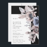 Invitation Soirée d'hiver Soirée noir Floral Onyx Mariage<br><div class="desc">Soirée d'hiver Soirée noir Floral Onyx Faire-part de mariage</div>