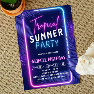 Invitation Soirée d'invitation d'été tropical