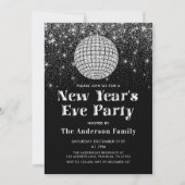 Invitation Soirée Disco Ball de la Parties scintillant d'arge (Devant)