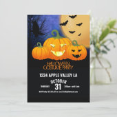 Invitation soirée disco de découpage de citrouille Halloween (Debout devant)