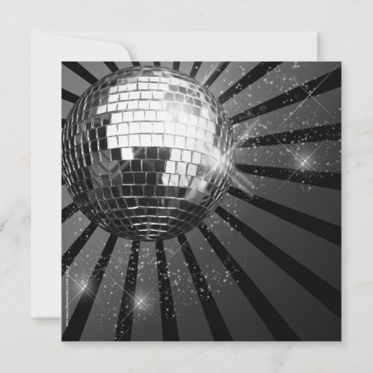 Invitation Soirée Disco Disco Ball (Dos)