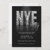 Invitation Soirée Disco du Nouvel An Argent (Devant)