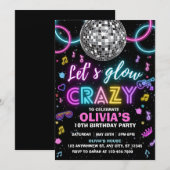 Invitation Soirée disco Fous de lumière (Devant / Derrière)