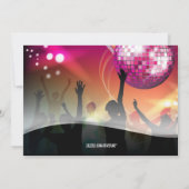 Invitation Soirée disco Glam Fête d'anniversaire/Enterrement  (Dos)