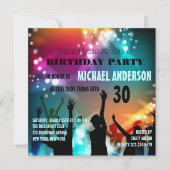 Invitation Soirée disco glamour pour anniversaire/enterrement (Devant)