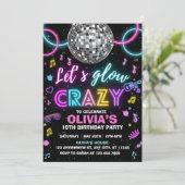 Invitation Soirée disco Let's Glow Crazy (Debout devant)