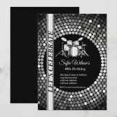 Invitation soirée disco, musique slider, fête d'anniversaire (Devant / Derrière)