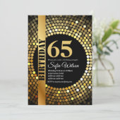 Invitation Soirée disco, or, les années 70, fête d'anniversai (Debout devant)