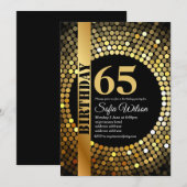 Invitation Soirée disco, or, les années 70, fête d'anniversai (Devant / Derrière)