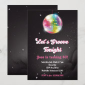 Invitation Soirée disco rétro des années 70 (Devant / Derrière)