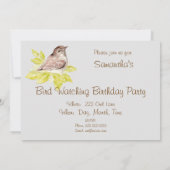 Invitation Soirée d'observation des oiseaux Bruant Oiseau Fêt (Dos)