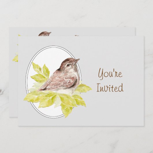 Invitation Soirée d'observation des oiseaux Bruant Oiseau Fêt (Devant / Derrière)