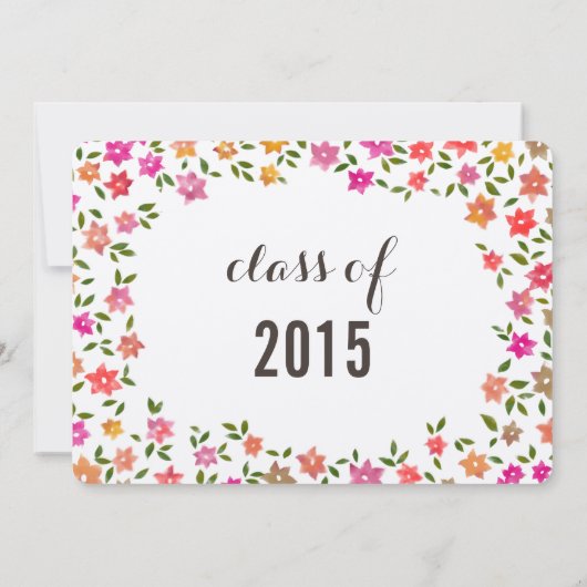 Invitation Soirée d'obtention du diplôme de la couronne flora (Dos)