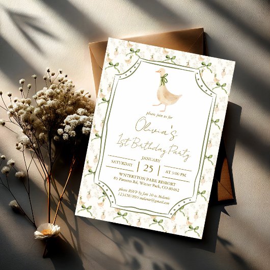 Invitation Soirée d'oie rime fête d'anniversaire