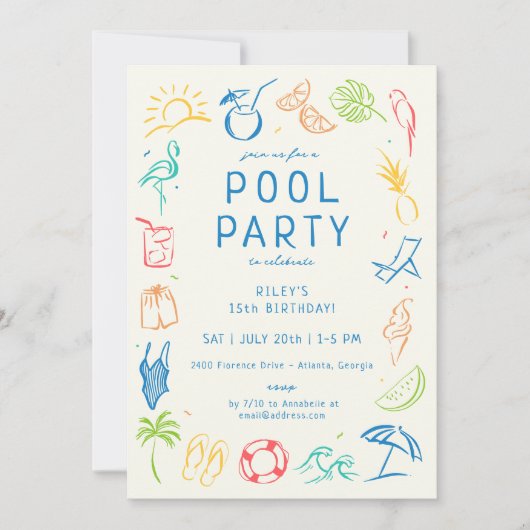 Invitation Soirée Doodle (Devant)