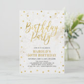 Invitation Soirée d'or moderne pour adultes 50e anniversaire (Debout devant)