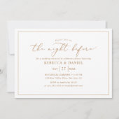 Invitation Soirée Doré Moderne Avant Le Dîner De Répétition (Devant)