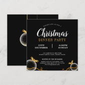 Invitation Soirée d'Ornement de Noël à la Bow rouge (Devant / Derrière)