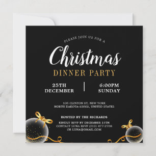 Invitation Soirée d'Ornement de Noël à la Bow rouge