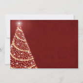 Invitation Soirée d'ornements d'Arbre de Noël Rouge & Or (Dos)