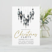 Invitation Soirée d'ornements de Noël noir et blanc moderne (Debout devant)