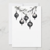 Invitation Soirée d'ornements de Noël noir et blanc moderne (Dos)