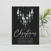 Invitation Soirée d'ornements de Noël noir et blanc moderne (Debout devant)