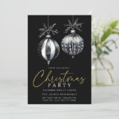 Invitation Soirée d'ornements de Noël noir et blanc moderne (Debout devant)