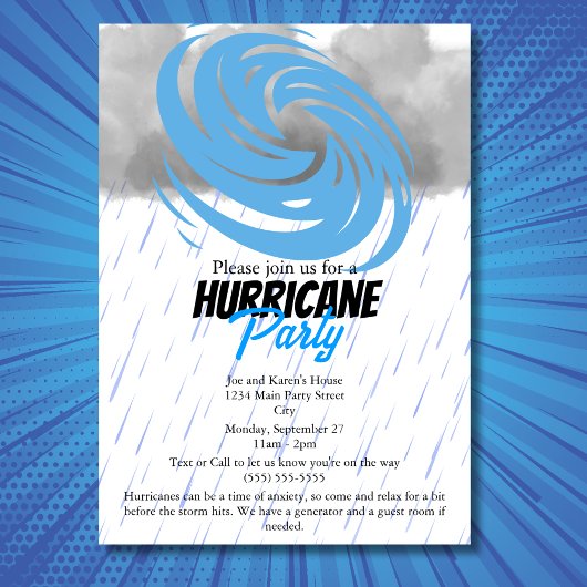 Invitation Soirée d'ouragan