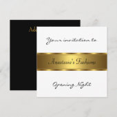 Invitation Soirée d'Ouverture Blanc Noir Or (Devant / Derrière)
