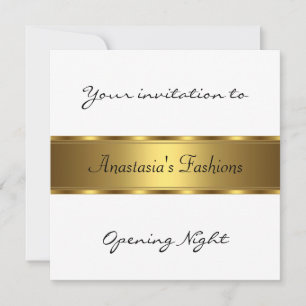 Invitation Soirée d'Ouverture Blanc Noir Or